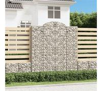Paniers à gabions arqués 4 pcs 200x50x220/240 cm Fer galvanisé, gabion, cage de gabion, panier de mur de gabion, mur de gabion