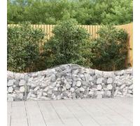 Vidaxl Paniers À Gabions Arqués 6 Pcs 200x30x60/80 Cm Fer Galvanisé