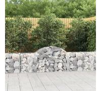 Paniers à gabions arqués 6 pcs 200x30x60/80 cm Fer galvanisé, gabion, cage de gabion, panier de mur de gabion, mur de gabion
