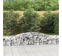 6x Paniers à Gabions Arqués Cages à Gabions Arquées Murs de Gabion Barrières de Jardin Terrasse Extérieur 400x50x40/60 cm Fer Galvanisé