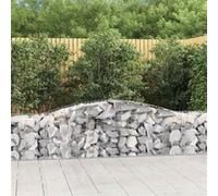 6x Paniers à Gabions Arqués 400x50x60/80 cm Fer Galvanisé Cages Jardin vidaXL