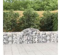 Vidaxl Paniers À Gabions Arqués 9 Pcs 200x30x60/80 Cm Fer Galvanisé