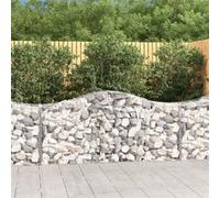 Schanskorven 9 st gewelfd 200x50x80/100 cm gegalvaniseerd ijzer3145626