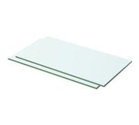 vidaXL 2x Panneaux d'Etagère Panneau de Rechange de Armoire Paroi à Lattes Salle d'Exposition Maison Magasin Durable Verre Transparent 50x20 cm