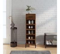 Schoenenkast 30x35x105 cm bewerkt hout bruin eikenkleur829691