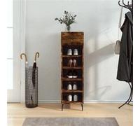 vidaXL Schoenenkast 30x35x105 cm bewerkt hout gerookt eikenkleurig829697 Marron G