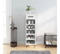 Vidaxl Armoire À Chaussure Blanc Brillant 30x35x105 Cm Bois Ingénierie Blanc