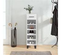 vidaXL Schoenenkast 30x35x105 cm bewerkt hout hoogglans wit829702 Blanc G