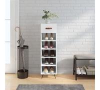 Vidaxl Armoire À Chaussures Blanc 30x35x105 Cm Bois D'ingénierie Blanc