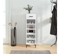 Vidaxl Armoire À Chaussures Blanc 30x35x105 Cm Bois D'ingénierie Blanc