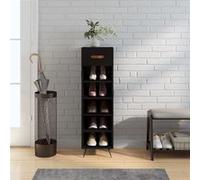 vidaXL Schoenenkast 30x35x105 cm bewerkt hout zwart829645 Noir G