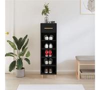 vidaXL Schoenenkast 30x35x105 cm bewerkt hout zwart829661 Noir G