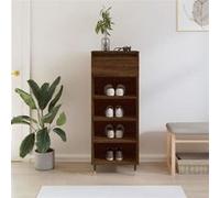 Armoire à Chaussures, Etagère à Chaussures avec Pieds, Placard à Chaussures avec Tiroir et 4 Compartiments, Industriel, Chêne Marron Bois