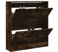 vidaXL Armoire à Chaussures, Étagère à Chaussures avec 2 Tiroirs, Meuble à Chaussures avec Rangement Entrée Couloir, Chêne Fumé Bois d'Ingénierie