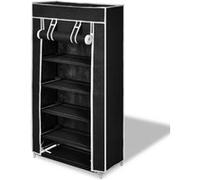 vidaXL Armoire à chaussures avec housse 58 x 28 x 106 cm Tissu Noir