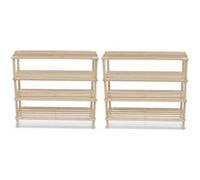 Range-chaussures à 4 étagères 2 pcs Bois de sapin solide vidaXL vidaXL