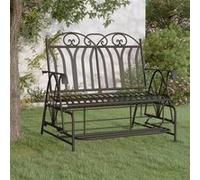 vidaXL Schommelbank 2-zits 114 cm staal zwart318833 Noir G