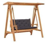 vidaXL Schommelbank met antracietkleurig kussen 170 cm teakhout3062877 G