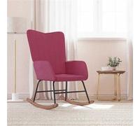 Vidaxl Chaise À Bascule Rouge Bordeaux Velours Rouge