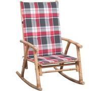 vidaXL Schommelstoel met kussen bamboe3063916 Brun G