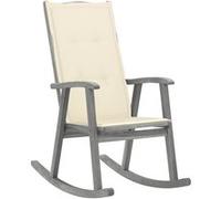 vidaXL Chaise à bascule avec coussins Gris Bois d'acacia massif