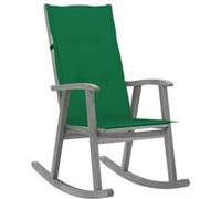 vidaXL Schommelstoel met kussens massief acaciahout grijs3064214 Gris G