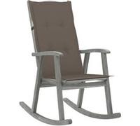 Vidaxl Chaise À Bascule Avec Coussins Gris Bois D'acacia Massif