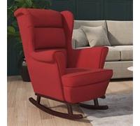 Vidaxl Fauteuil À Bascule Pieds En Bois D'hévéa Rouge Bordeaux Velours Marron