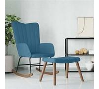 Chaise à Bascule avec Repose-pied Chaise de Relaxation Siège de Relaxation Fauteuil de Salon Salle de Séjour Salon Bleu Velours