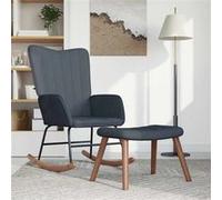 Chaise à Bascule avec Repose-pied Vert Foncé Velours Siège Fauteuil vidaXL