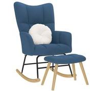 vidaXL Schommelstoel met voetenbank stof blauw4016808 Bleu G