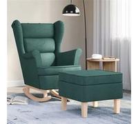 Vidaxl Chaise À Bascule Avec Repose-Pied Vert Foncé Tissu Vert
