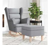 vidaXL Schommelstoel met voetenbank tissu gris clair Gris G