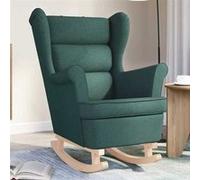 vidaXL Chaise à bascule tissu vert foncé 74x90x102 cm