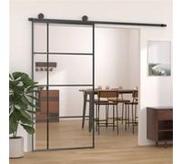 vidaXL Porte coulissante Verre ESG et aluminium 102,5x205 cm Noir