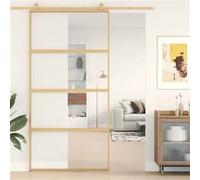 vidaXL Porte Coulissante, Porte Suspendue avec Butoir, Porte avec Panneaux Grange Cuisine Maison Intérieur, Doré Verre Clair et Aluminium https://www.fnac.com/mp49335920/vidaXL-Porte-coulissante-dore-102-5x205cm-verre-ESG-clair-et-aluminium/w-4?oref=e6f292c6-ebf7-efc9-7e89-c17127f5312e