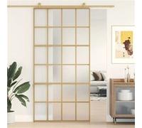 vidaXL Porte coulissante aluminium dorée 102,5x205 cm verre ESG dépoli