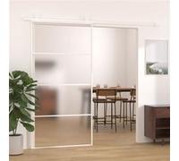 vidaXL Porte coulissante Verre ESG dépoli aluminium 102,5 x 205 cm Blanc
