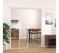 Schuifdeur 90x205 cm ESG-glas en aluminium wit151672