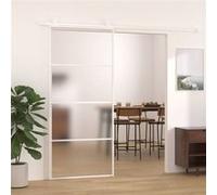 vidaXL Porte coulissante Verre ESG dépoli et aluminium 90x205 cm Blanc