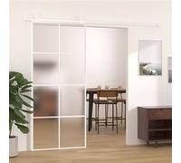 vidaXL Porte coulissante Verre ESG dépoli et aluminium 90x205 cm Blanc