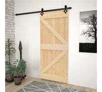 vidaXL Porte coulissante et kit de quincaillerie 100x210 cm Pin massif