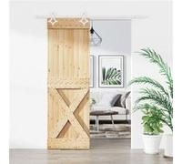 vidaXL Porte coulissante et kit de quincaillerie 70x210 cm pin massif