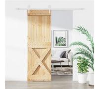 vidaXL Porte coulissante et kit de quincaillerie 70x210 cm pin massif