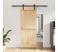 vidaXL Porte coulissante et kit de quincaillerie 80x210 cm pin massif, porte intérieure, porte de grange intérieure, porte de grange