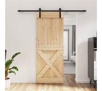 vidaXL Porte coulissante et kit de quincaillerie 80x210 cm pin massif