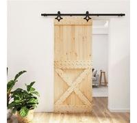 vidaXL Porte coulissante et kit de quincaillerie 85x210 cm pin massif