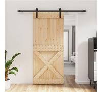 vidaXL Porte coulissante et kit de quincaillerie 90x210 cm pin massif