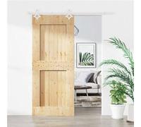 vidaXL Porte coulissante et kit de quincaillerie 90x210 cm pin massif
