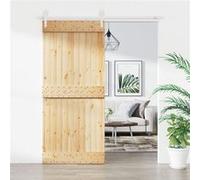 Porte coulissante et kit de quincaillerie 90x210 cm pin massif, porte intérieure, porte de grange intérieure, porte de grange
